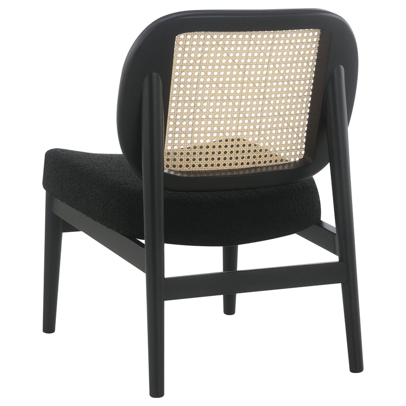 Sillón decorativo Rayo Rattan con respaldo de caña y asiento acolchado
