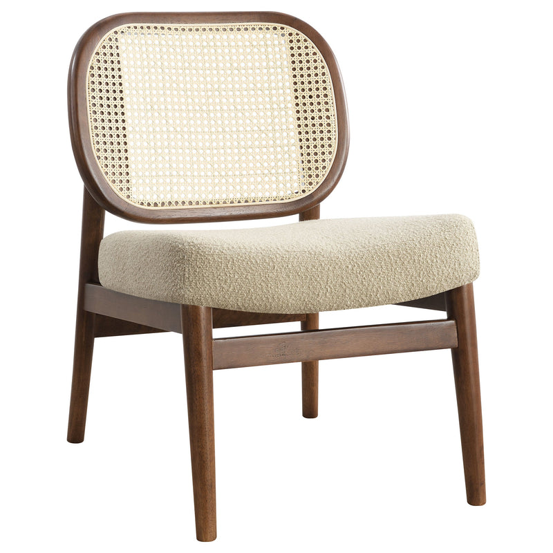 Sillón decorativo Rayo Rattan con respaldo de caña y asiento acolchado