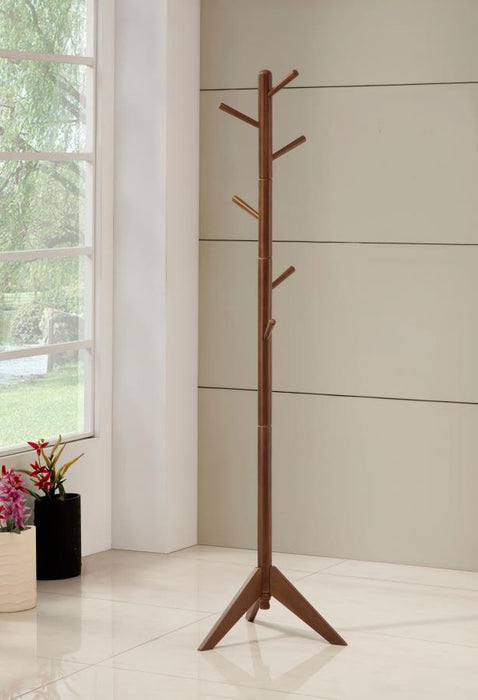 Devlin 6 Hook Freestanding Wood Coat Rack Hat Hanger