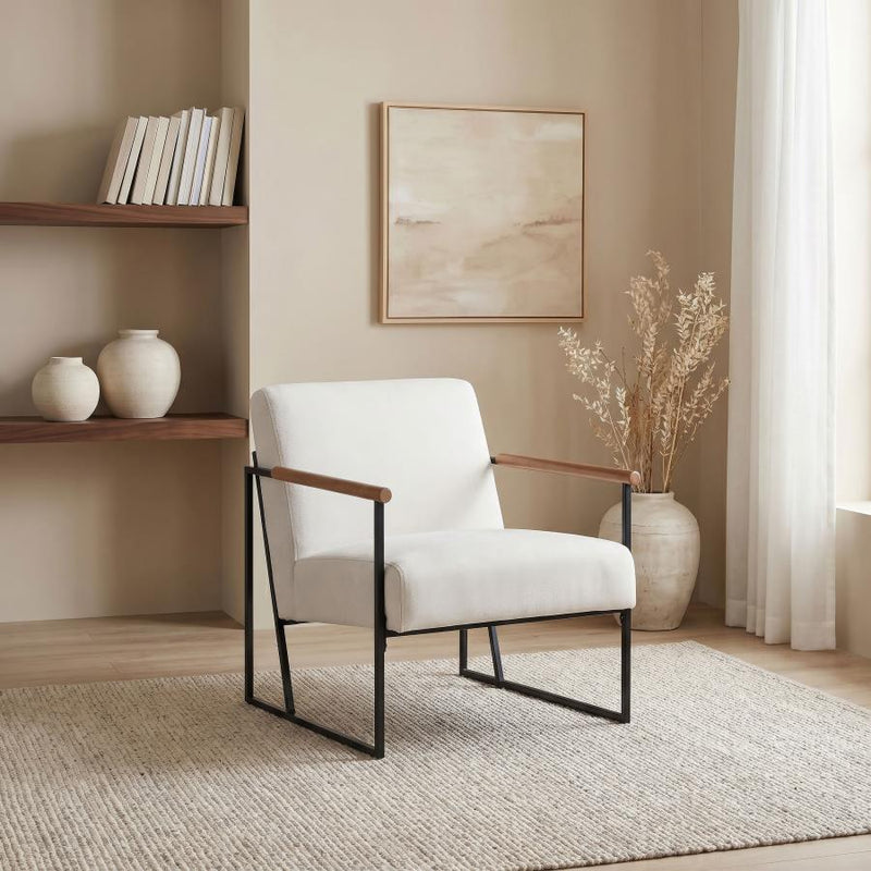 Monsen Fabric Upholstered Metal Frame Accent Chair