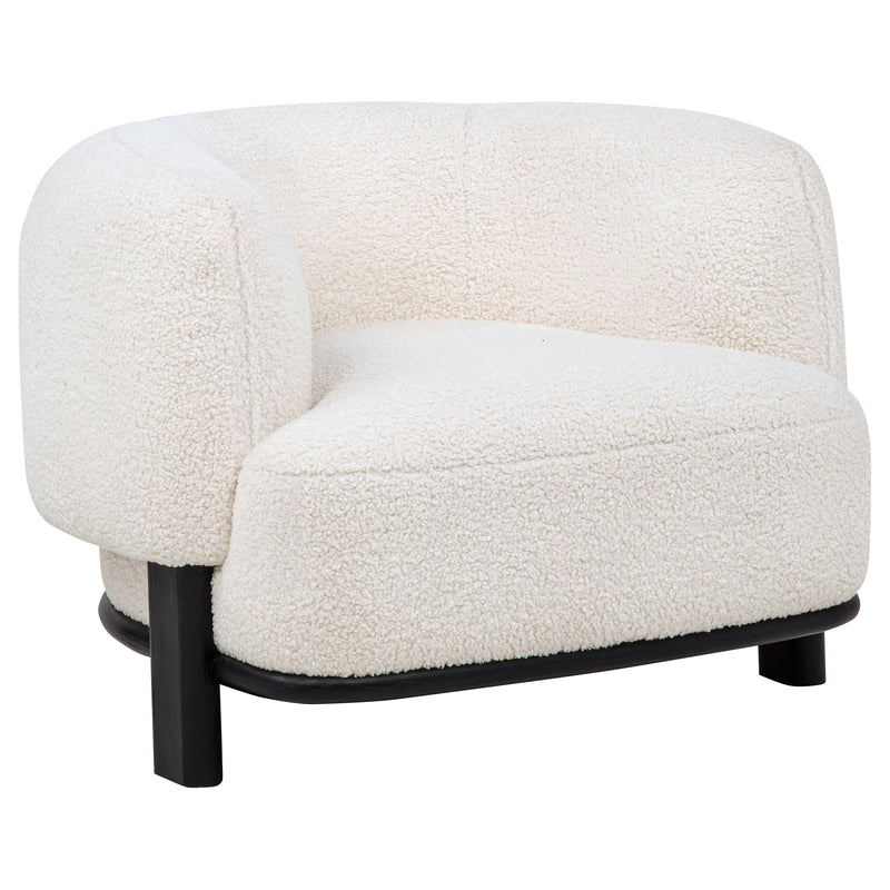 Lawler Sillón de Acento Tapizado con Respaldo Curvo Blanco Marfil y Negro