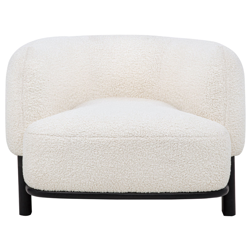Lawler Sillón de Acento Tapizado con Respaldo Curvo Blanco Marfil y Negro