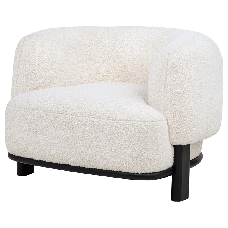 Lawler Sillón de Acento Tapizado con Respaldo Curvo Blanco Marfil y Negro