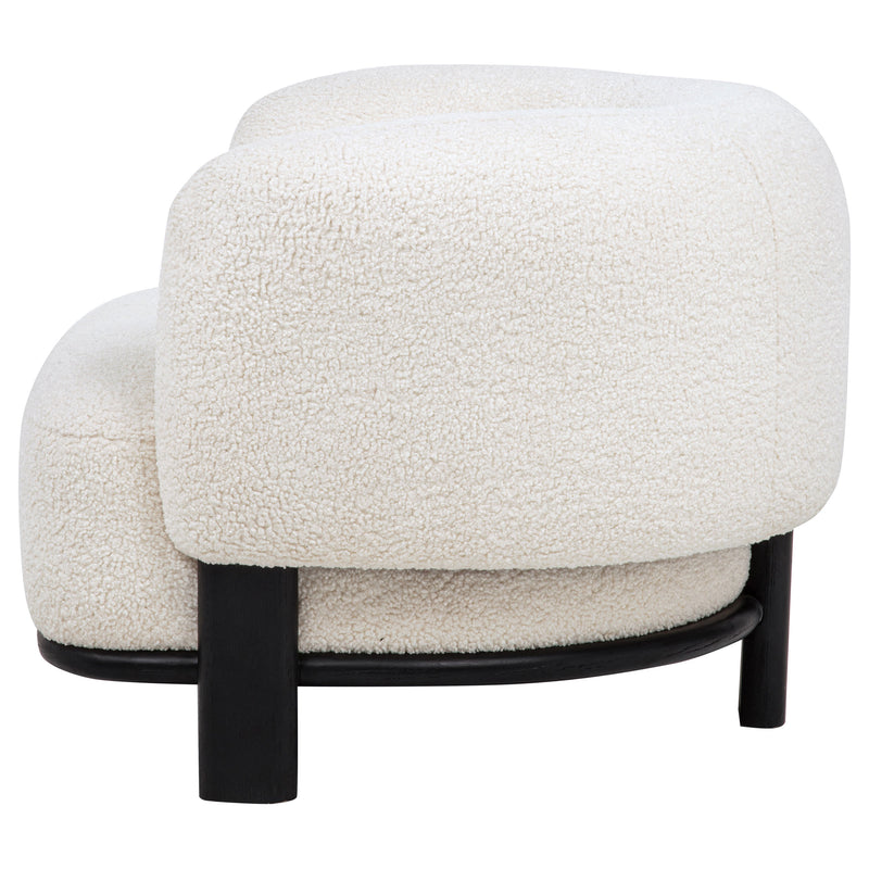 Lawler Sillón de Acento Tapizado con Respaldo Curvo Blanco Marfil y Negro