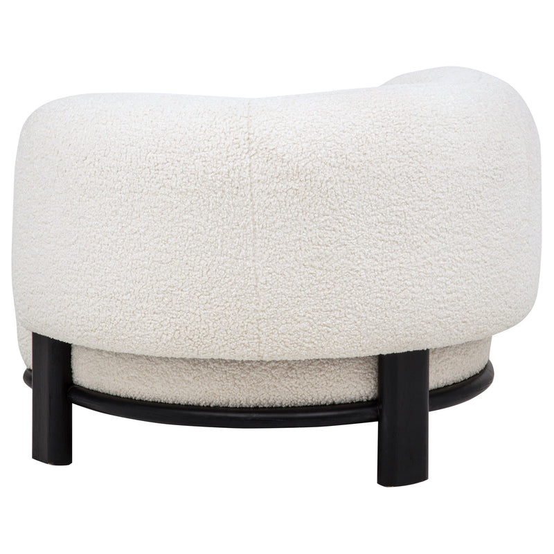 Lawler Sillón de Acento Tapizado con Respaldo Curvo Blanco Marfil y Negro