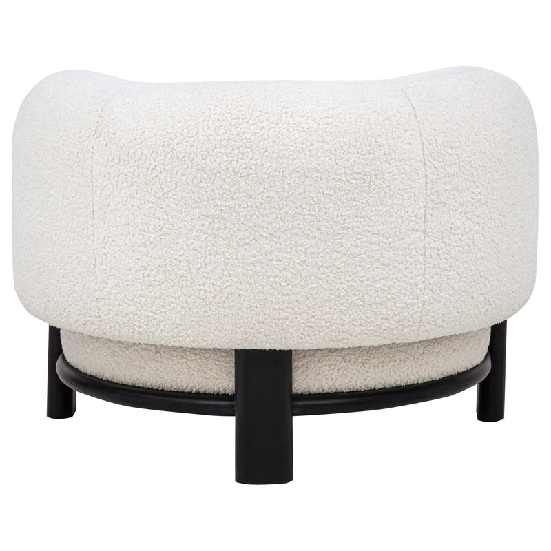 Lawler Sillón de Acento Tapizado con Respaldo Curvo Blanco Marfil y Negro