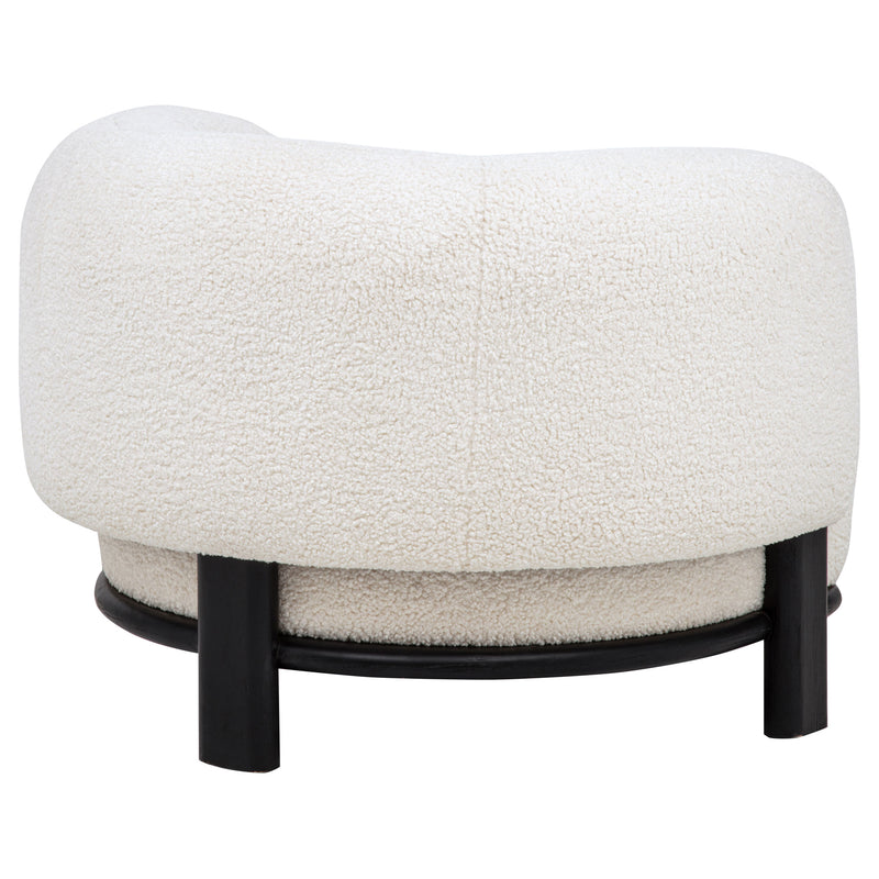 Lawler Sillón de Acento Tapizado con Respaldo Curvo Blanco Marfil y Negro