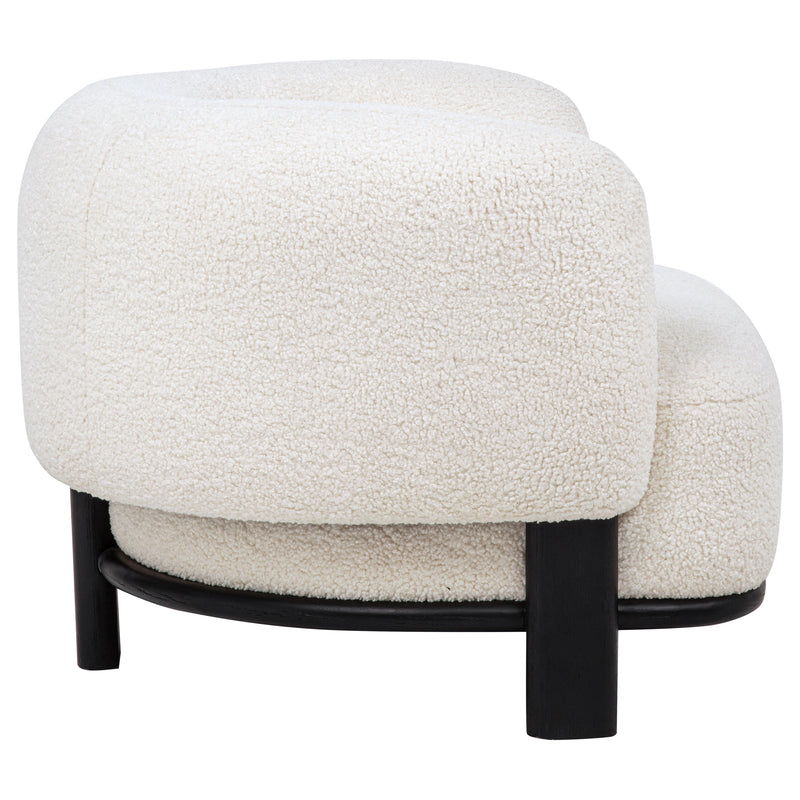 Lawler Sillón de Acento Tapizado con Respaldo Curvo Blanco Marfil y Negro