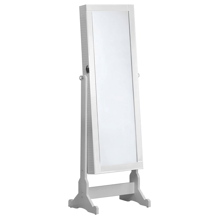 Zayas Storage Jewelry Cheval Mirror White