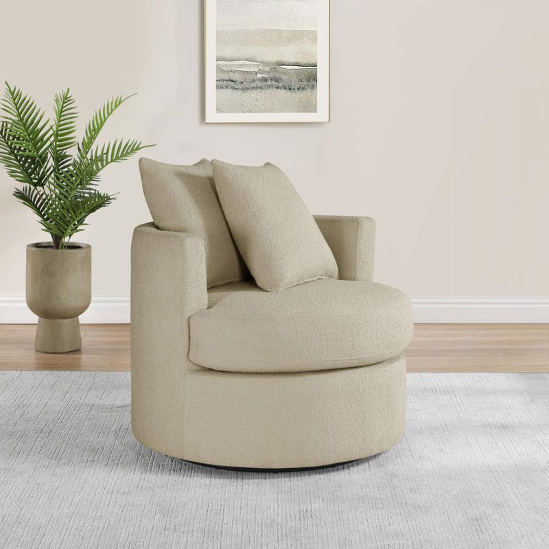 Sillón giratorio tapizado Debbie