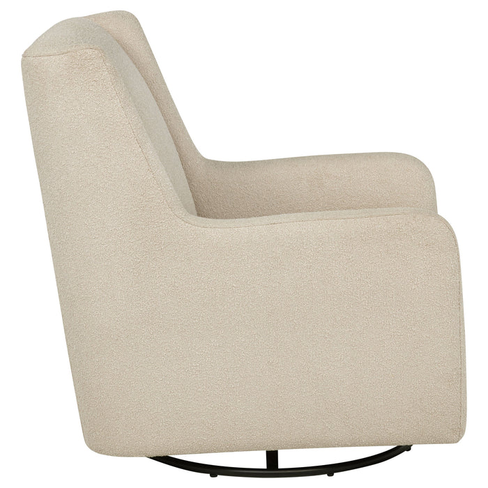 Serra Boucle Upholstered Swivel Glider