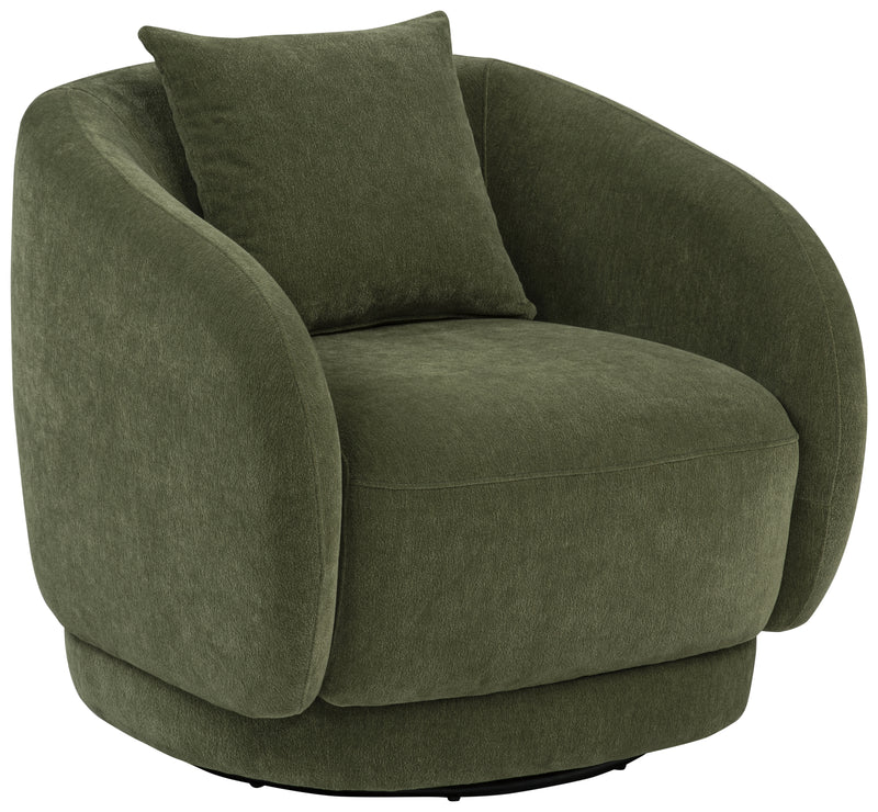 Arnaud Sillón Giratorio Tapizado Chenille Verde