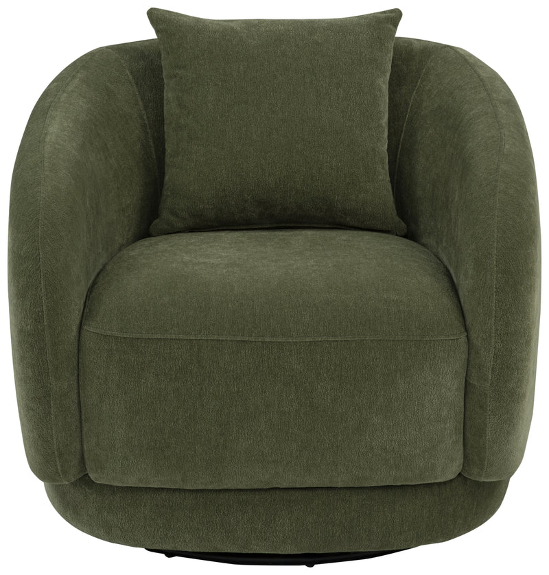 Arnaud Sillón Giratorio Tapizado Chenille Verde