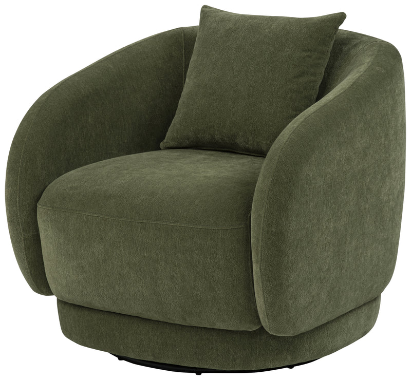 Arnaud Sillón Giratorio Tapizado Chenille Verde