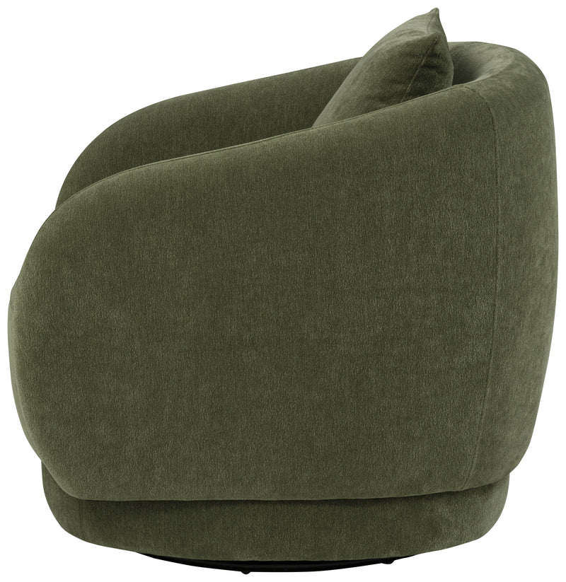 Arnaud Sillón Giratorio Tapizado Chenille Verde