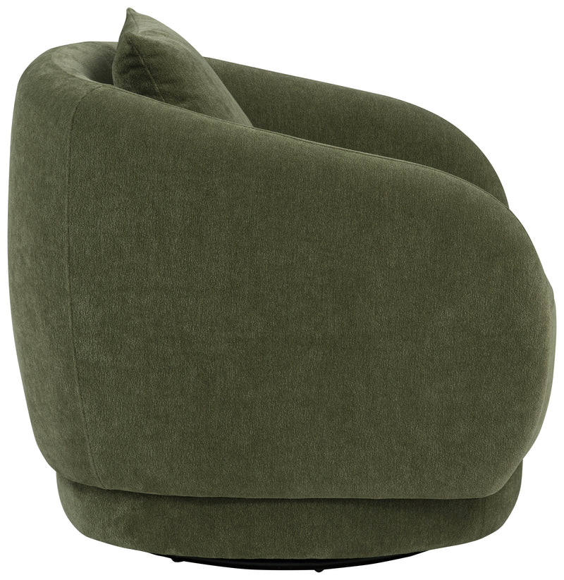 Arnaud Sillón Giratorio Tapizado Chenille Verde