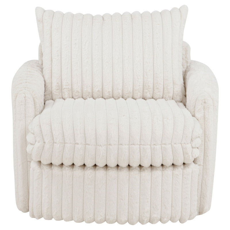 Sillón tapizado de pana Sarco con giro.