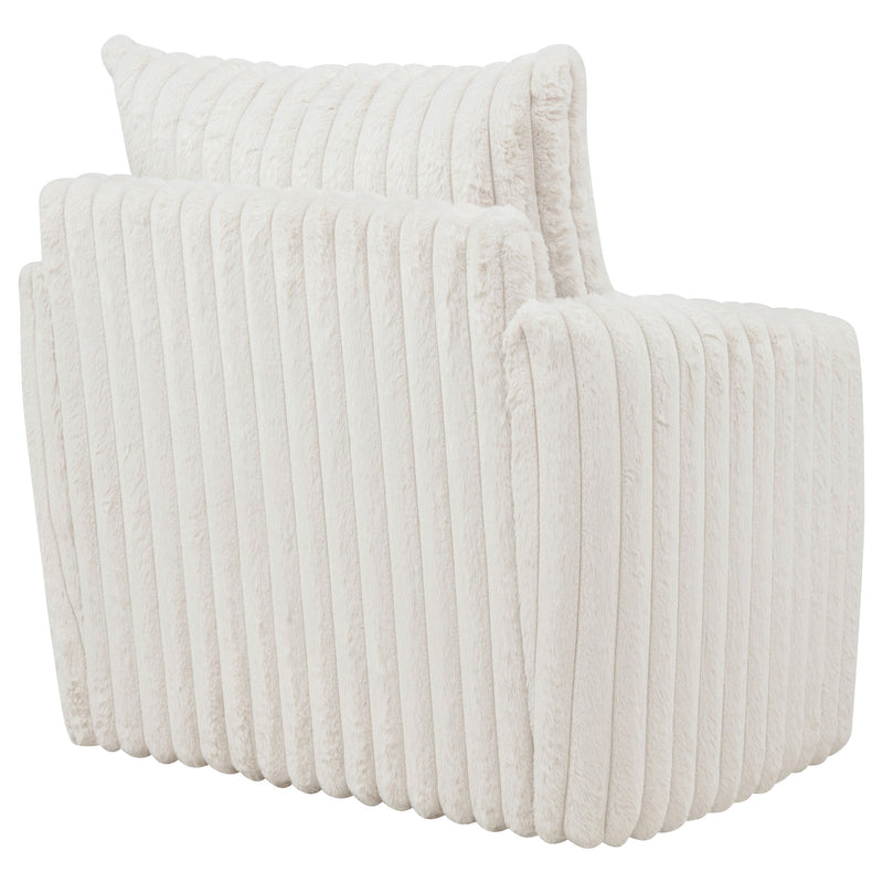 Sillón tapizado de pana Sarco con giro.