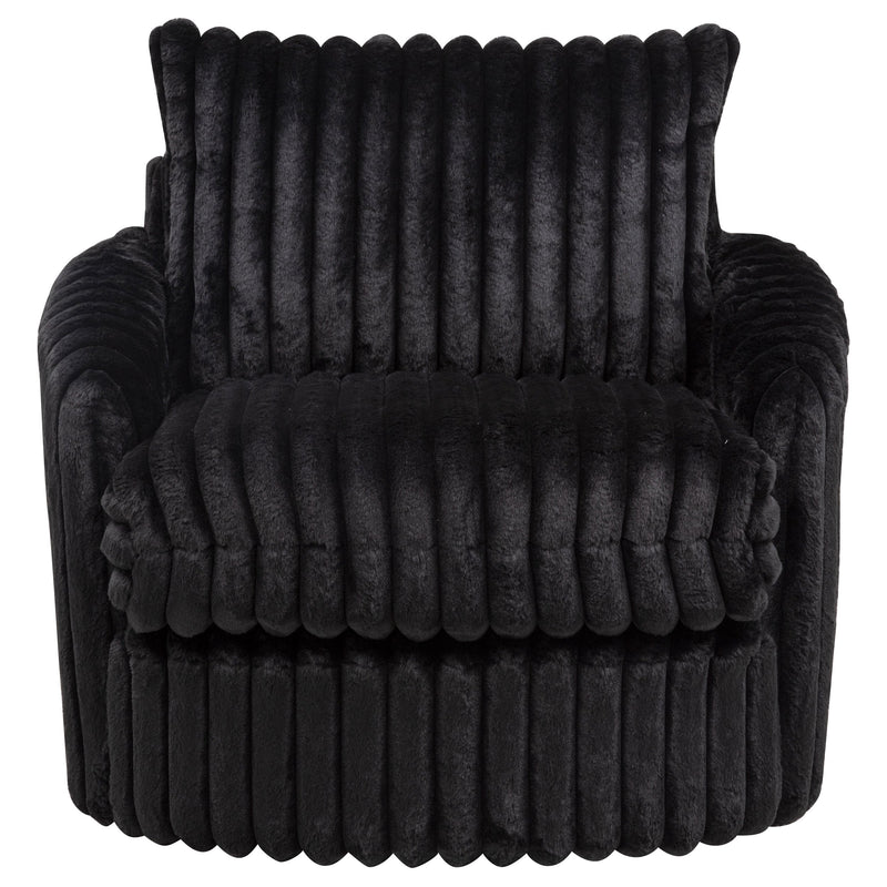 Sillón tapizado de pana Sarco con giro.