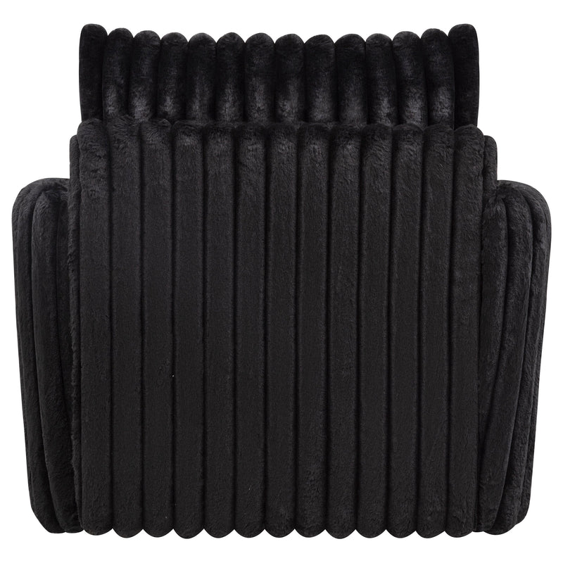 Sillón tapizado de pana Sarco con giro.