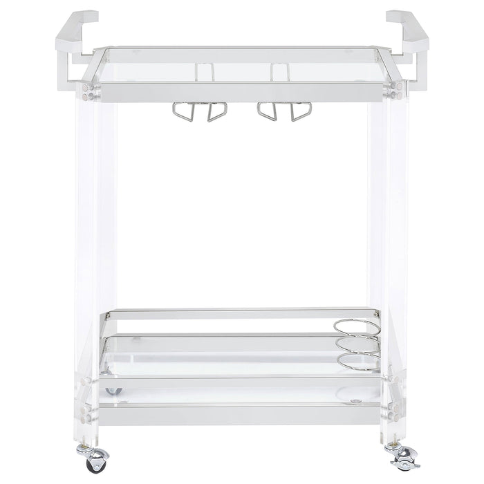 Jefferson 2-tier Glass Serving Cart Clear