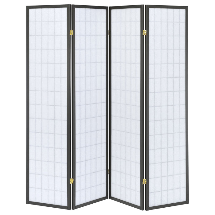 Roberto 4-panel Folding Screen Dark Grey and White