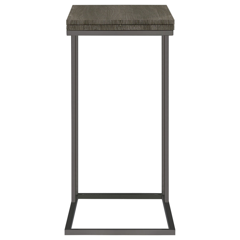 Mesa auxiliar en forma de C Pedro expandible de color gris envejecido
