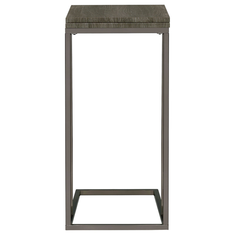 Mesa auxiliar en forma de C Pedro expandible de color gris envejecido