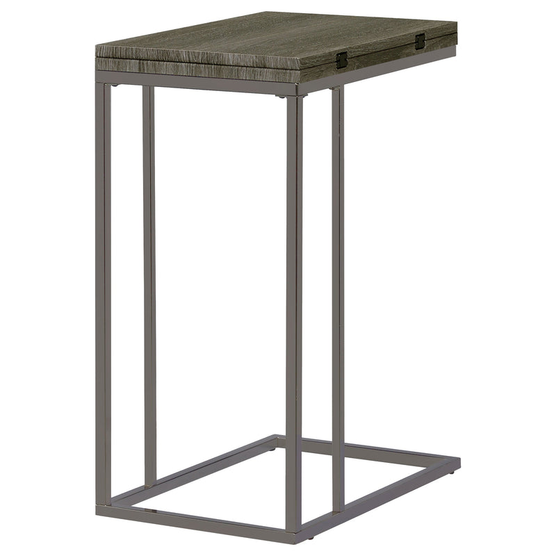 Mesa auxiliar en forma de C Pedro expandible de color gris envejecido
