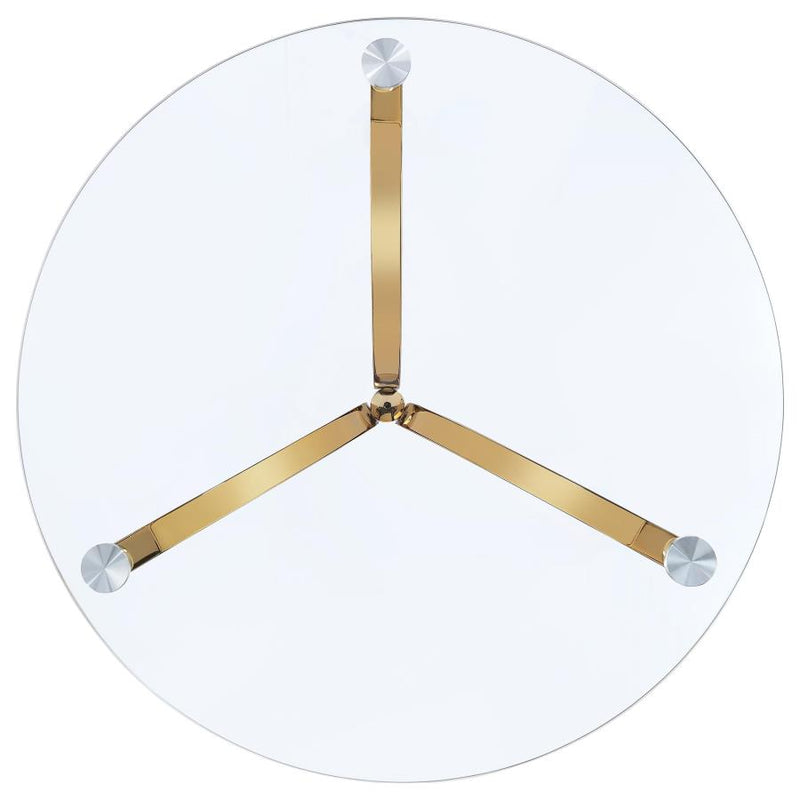 Eloise Round Glass Top Curved Metal Side Table