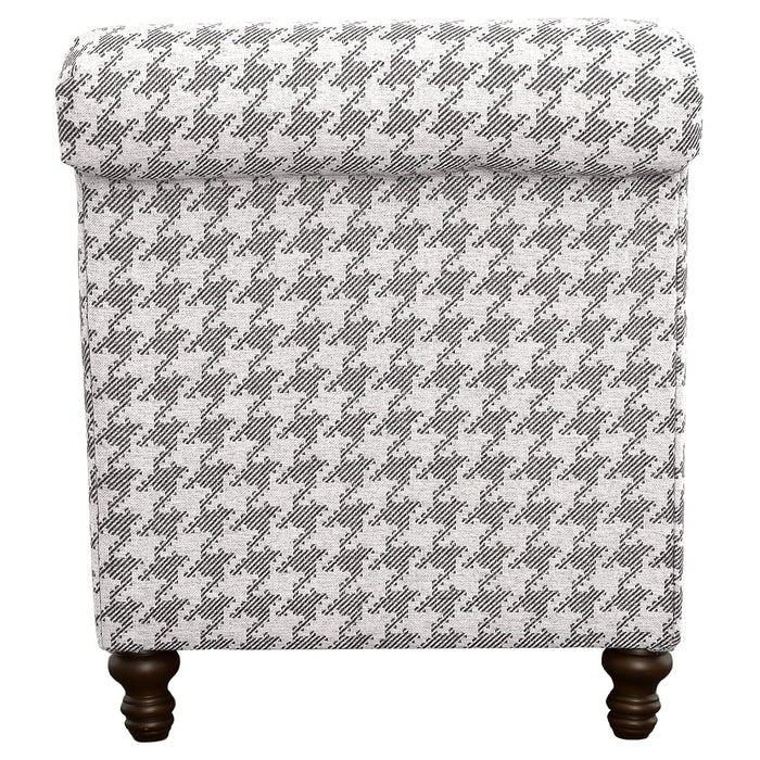 Glenn Upholstered English Arm Accent Chair Blue