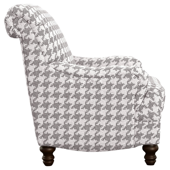 Glenn Upholstered English Arm Accent Chair Blue