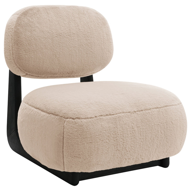 Sillón de acento tapizado sin brazos Duffie color camel