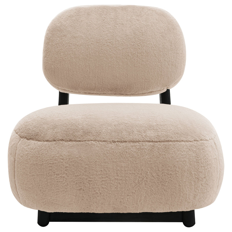 Sillón de acento tapizado sin brazos Duffie color camel
