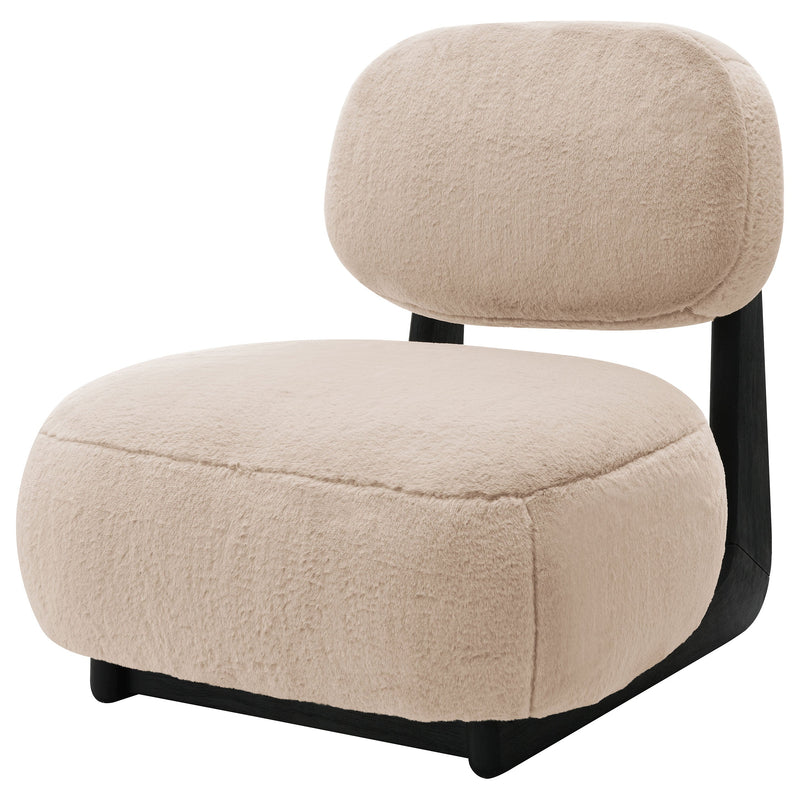 Sillón de acento tapizado sin brazos Duffie color camel