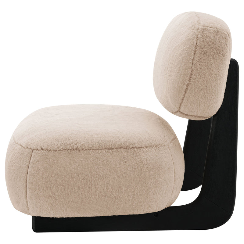 Sillón de acento tapizado sin brazos Duffie color camel