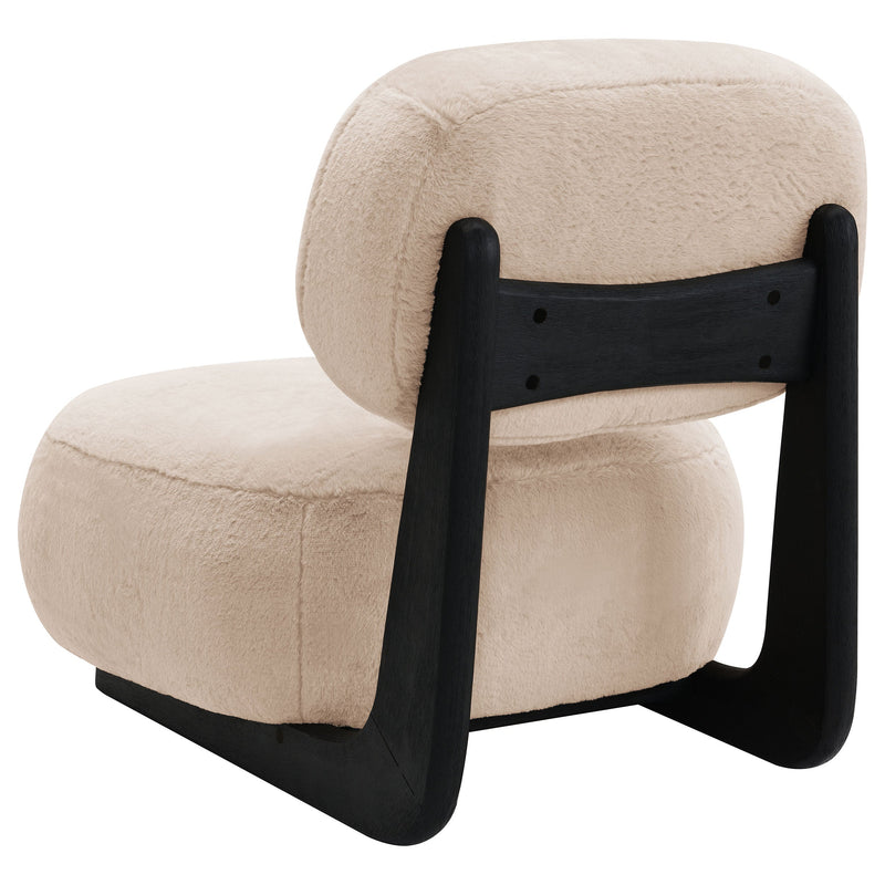Sillón de acento tapizado sin brazos Duffie color camel