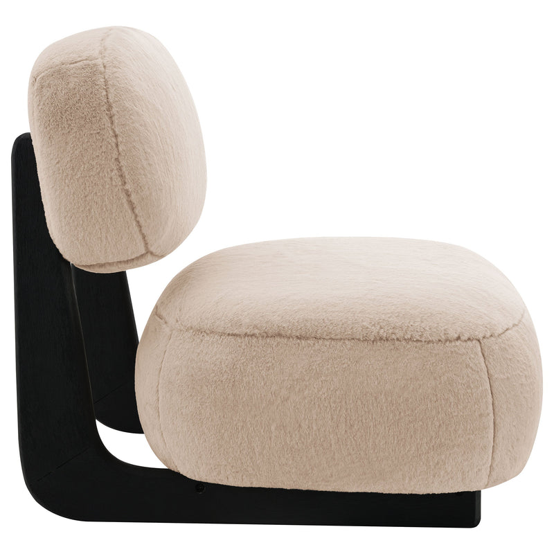 Sillón de acento tapizado sin brazos Duffie color camel