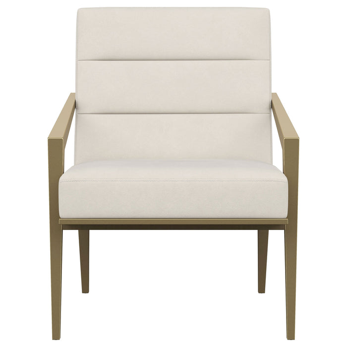 Kirra Upholstered Metal Arm Accent Chair Cream