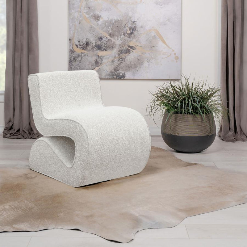 Sillón Curvo Sin Brazos Tapizado en Bouclé Ronea
