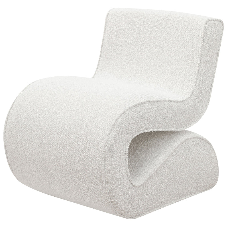 Sillón Curvo Sin Brazos Tapizado en Bouclé Ronea