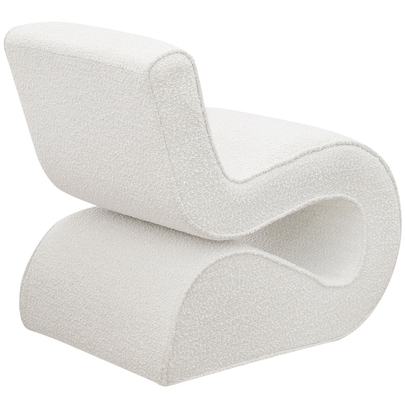 Sillón Curvo Sin Brazos Tapizado en Bouclé Ronea