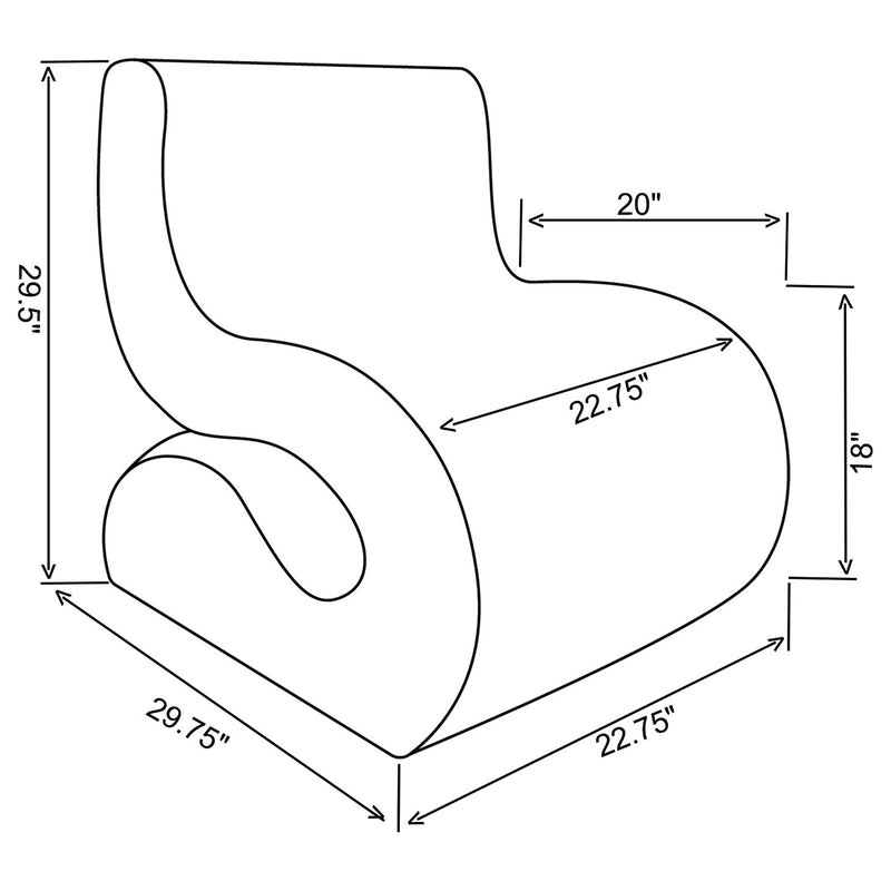 Sillón Curvo Sin Brazos Tapizado en Bouclé Ronea