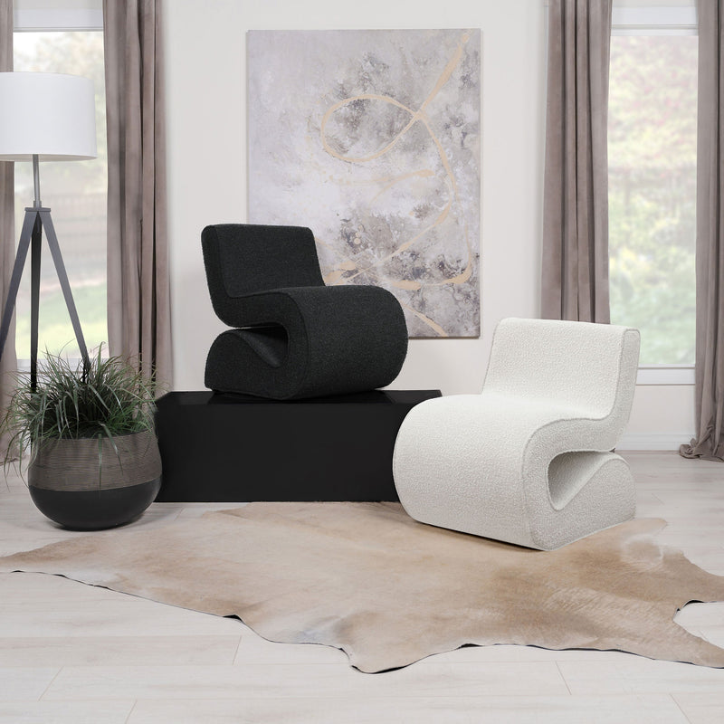 Sillón Curvo Sin Brazos Tapizado en Bouclé Ronea