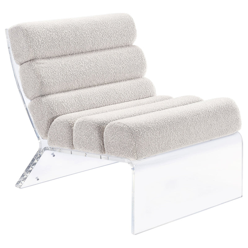 Sillón de acrílico sin brazos tapizado Serreta Bouclé