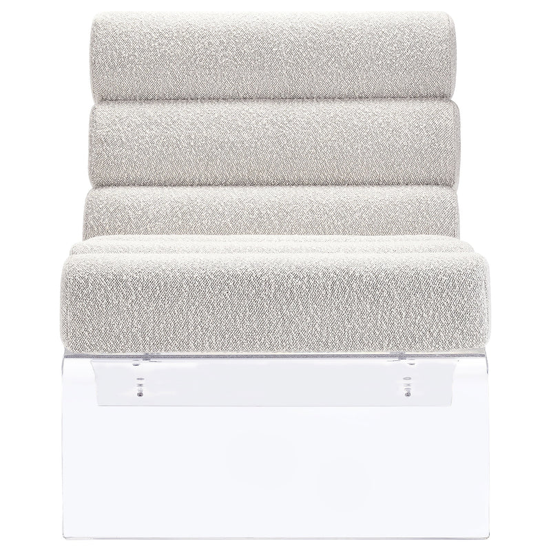 Sillón de acrílico sin brazos tapizado Serreta Bouclé