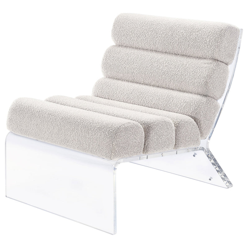 Sillón de acrílico sin brazos tapizado Serreta Bouclé