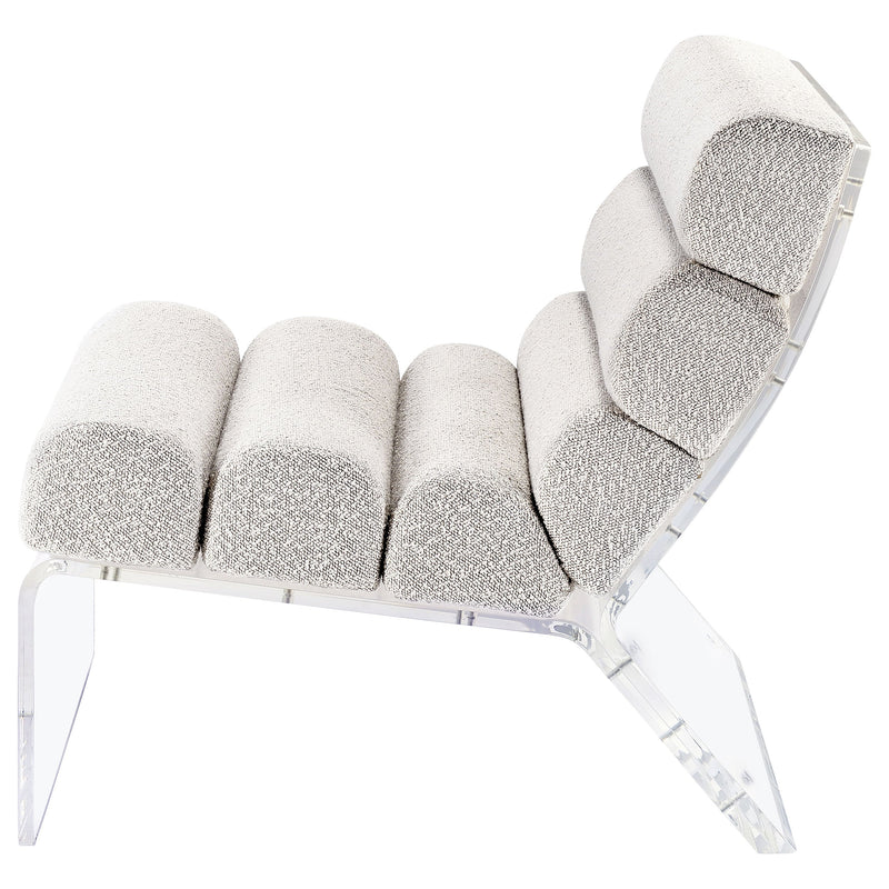 Sillón de acrílico sin brazos tapizado Serreta Bouclé