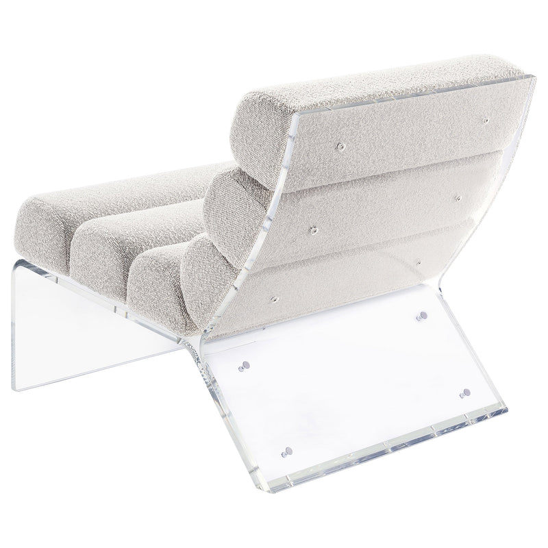 Sillón de acrílico sin brazos tapizado Serreta Bouclé