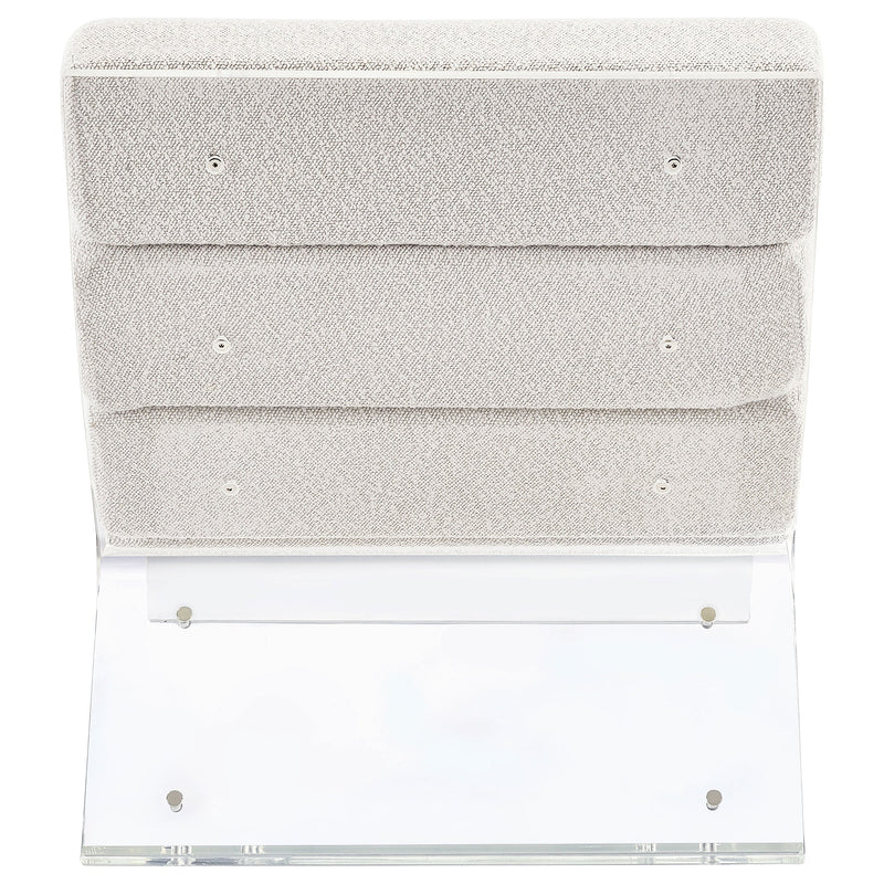 Sillón de acrílico sin brazos tapizado Serreta Bouclé